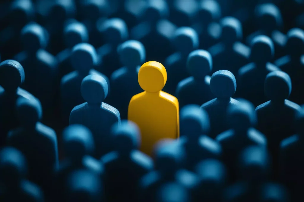 graphic of standing out in crowd