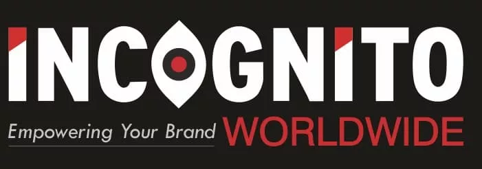 Incognito worldwide logo on blakc background
